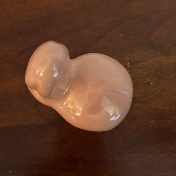 Vintage Bunny Rabbit Pink Cotton Ball Holder Dispenser Easter - Picture 5 of 6